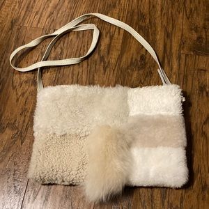 Prime Cut Mini Hobo Shearling Beige Shapes NWOT